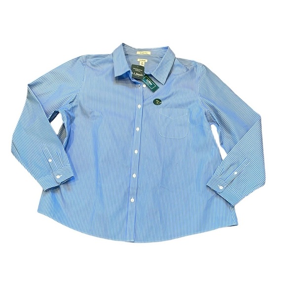 L.L.Bean‎ Wrinkle Free Oxford Petite Shirt - Picture 1 of 7
